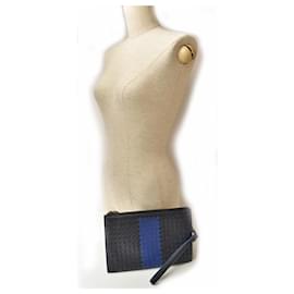 Bottega Veneta-Bottega Veneta Leather Clutch Bag Document Case with Strap-Black