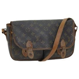 Borsa a Spalla Gibeciere Mm Monogramma Louis Vuitton Marrone