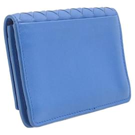 Bottega Veneta-Bottega Veneta Intrecciato Calf Card Case Blue-Blue