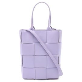 Bottega Veneta Mini Cassette Tote Bolsa de couro Roxo
