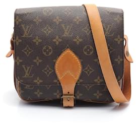 Louis Vuitton-Louis Vuitton Monogram Cartouchiere MM  Canvas Shoulder Bag-Brown