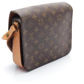 Louis Vuitton-Louis Vuitton Monogram Cartouchiere MM  Canvas Shoulder Bag-Brown