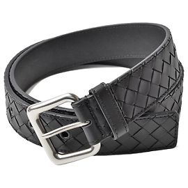Bottega Veneta Men's Leather Belt Black Black