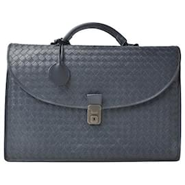 Bottega Veneta-Bottega Veneta Leather Business Bag/Briefcase Navy-Blue