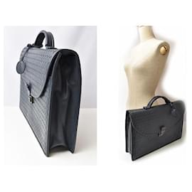 Bottega Veneta-Bottega Veneta Leather Business Bag/Briefcase Navy-Blue