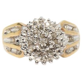 Autre Marque Anello cocktail in oro giallo e diamanti Argento D'oro