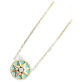 Collana Dior Rose des Vents in oro giallo turchese e diamante Blu