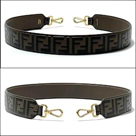 Fendi-Fendi Leather Shoulder Strap-Brown