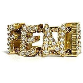 Anello in oro Fendi con strass D'oro