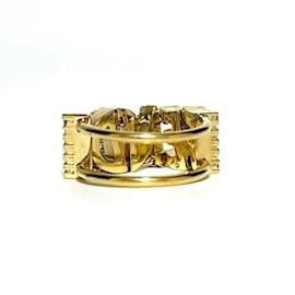 Fendi-Fendi Gold Band Ring with Rhinestones-Golden