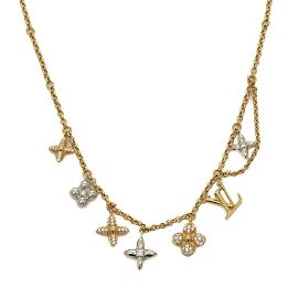 Collar Louis Vuitton LV Gram Motivo Icono Plata Dorado