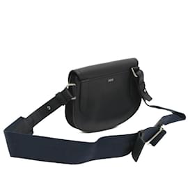 Christian Dior-Christian Dior Navy Leather Saddle Bag-Navy blue