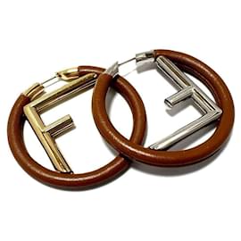 Fendi-Fendi Women's Hoop Earrings-Brown