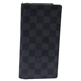 Louis Vuitton-LOUIS VUITTON Damier Cobalt Brazza Portefeuille Long Wallet N63243 Auth ar12423-Other