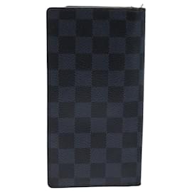 Louis Vuitton-LOUIS VUITTON Damier Cobalt Brazza Portefeuille Long Wallet N63243 Auth ar12423-Other