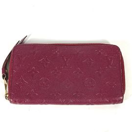 Louis Vuitton Monogram Empreinte Long Bill Wallet Red Other