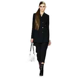 Dior-Dior x Raf Simons Fall 2015 Black Long Line Bar Jacket-Black