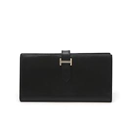 Hermès-Hermes Bearn Soufflet Bi-fold Long Wallet-Black