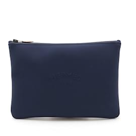 Hermès-Hermes Truss Flat MM Neoban Multi Pouch Clutch Bag-Navy blue