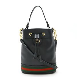 GUCCI Ophidia Small Bucket Bag Black Red Green