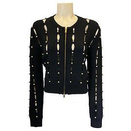 Cardigan compact à côtes noires Samia de Jonathan Simkhai Noir