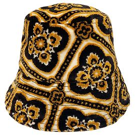 Cappello a secchiello in velluto nero e oro Etro D'oro