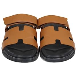 Hermès-HERMES Flats T.EU  Leather-Brown