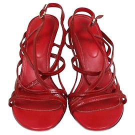 SERGIO ROSSI Sandals T.EU  Leather Red