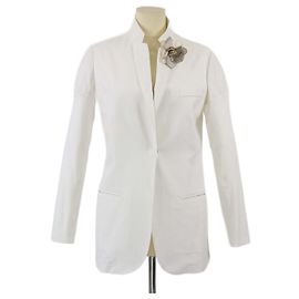 Blazer con embellishment de flores blancas Brunello Cucinelli Blanco