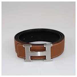 Hermès-HERMES Belts T.cm  Leather-Black