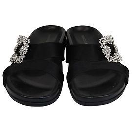 Manolo Blahnik Bailarinas Chilanghi Negras Negro