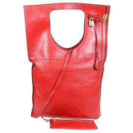 Tom Ford Rojo Gran Clutch Alix con Candado Plegable Roja