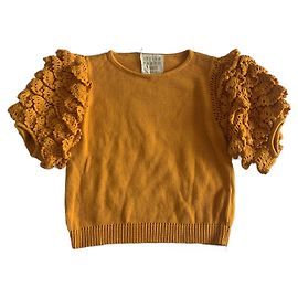Autre Marque Top de punto Stella PARDO de algodón naranja con mangas abullonadas Naranja