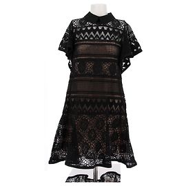 Robe Elie Saab T.FR 40 Coton Noir