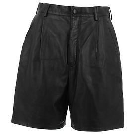 SAINT LAURENT Shorts T.FR 40 Leder Schwarz
