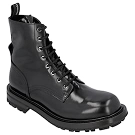 Alexander Mcqueen-Alexander McQueen Smooth leather combat boots-Black