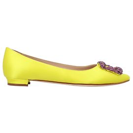Manolo Blahnik Hangisi Flach Gelb Gelb