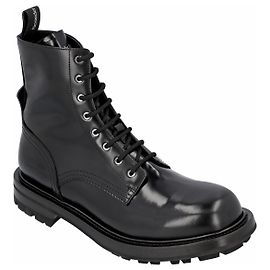 Alexander McQueen Smooth leather combat boots Black