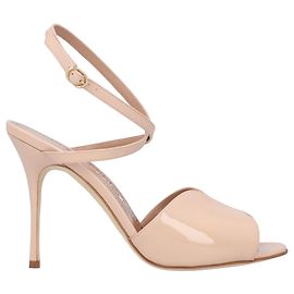 Beige Sandale Manolo Blahnik Hourani 105 Braun Beige