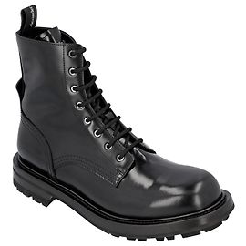 Alexander McQueen Smooth leather combat boots Black