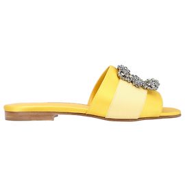 Manolo Blahnik Martamod Flat Giallo Giallo