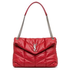 Saint Laurent Rote Medium LouLou Puffer Schultertasche Rot