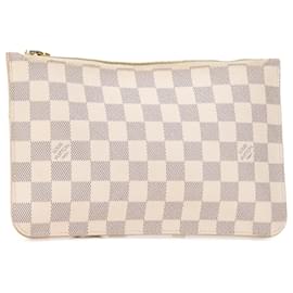 Louis Vuitton-Pochete Louis Vuitton Damier Azur Neverfull MM branca-Branco