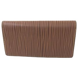 Louis Vuitton Epi Portefeuille Brazza NM Long Wallet Brown