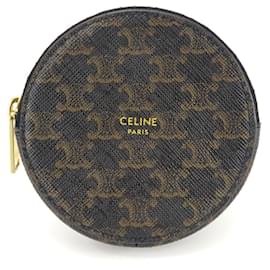 Céline-Celine Triomphe Coin Case-Brown,Black