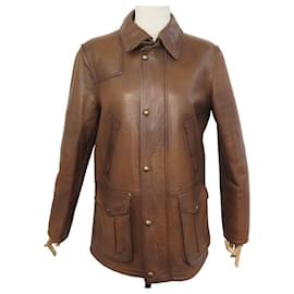 Ralph Lauren-RALPH LAUREN CANADIAN BROWN LAMB LEATHER JACKET SIZE 48 M-Brown
