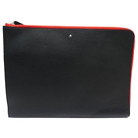 NEUF POCHETTE MONTBLANC ORDINATEUR MEISTERSTUCK CUIR SOFT GRAIN NEW POUCH Noir