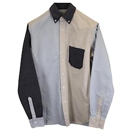 Loewe-Loewe Long Sleeve Patchwork Shirt in Multicolor Cotton-Multiple colors