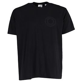 Camiseta de algodão preto com logo bordado Burberry Ronin Preto