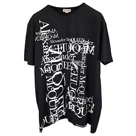 Camiseta de algodón negro con estampado de logo Alexander Mcqueen Otro